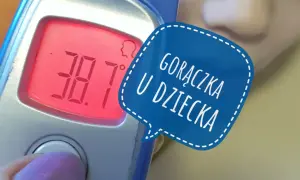 Termometr pokazuje 38.7°C. Gorączka u dziecka to powód do niepokoju.