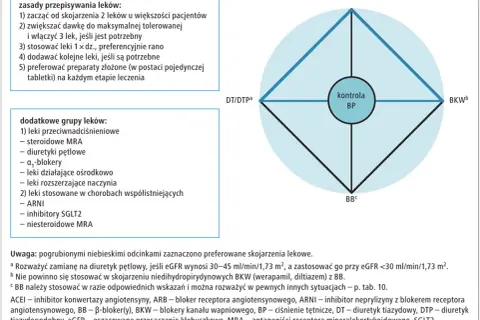 Schemat leczenia nadciśnienia. Czy kardiolog leczy nadciśnienie? Tak, schemat pokazuje leki i ich kombinacje, które pomagają kontrolować ciśnienie krwi (BP).