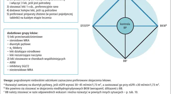 Schemat leczenia nadciśnienia. Czy kardiolog leczy nadciśnienie? Tak, schemat pokazuje leki i ich kombinacje, które pomagają kontrolować ciśnienie krwi (BP).