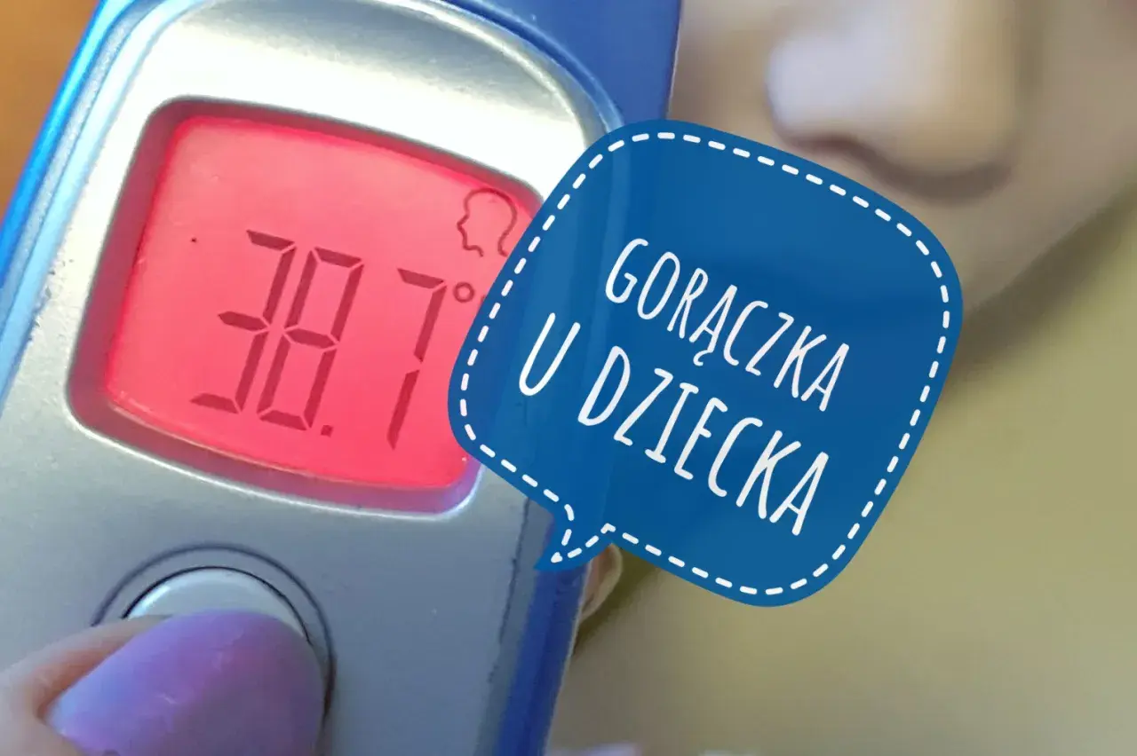 Termometr pokazuje 38.7°C. Gorączka u dziecka to powód do niepokoju.