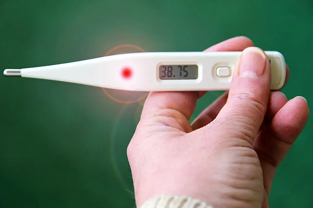 Cyfrowy termometr pokazuje 38.75. Dowiedz się, jak odczytać temperaturę na termometrze, gdy masz gorączkę.