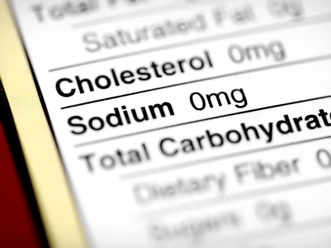 Etykieta z informacją o zerowej zawartości sodu, idealna dla osób stosujących dietę niskosodową.
