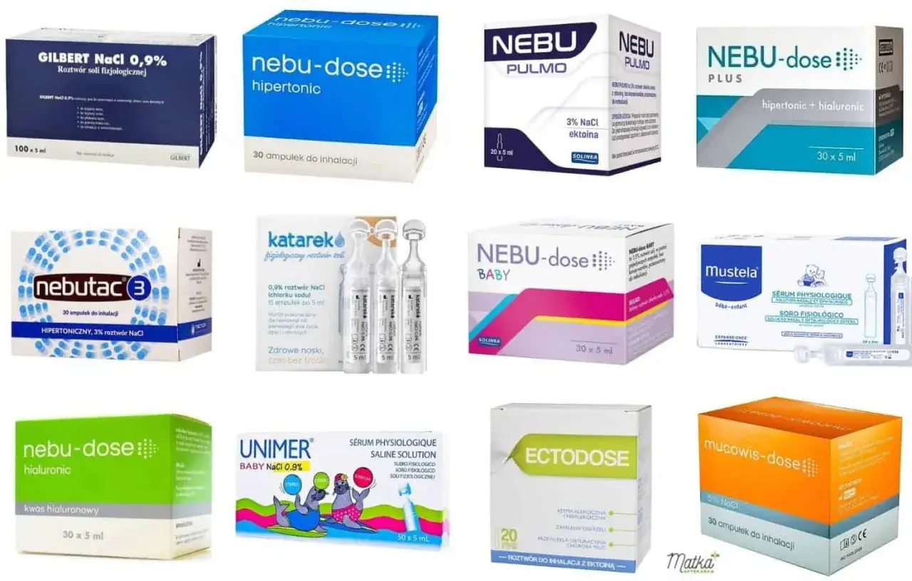 Wiele produkt&oacute;w z solą fizjologiczną i kwasem hialuronowym, idealnych do inhalatora. Co wlać do inhalatora? Wybierz spośr&oacute;d tych preparat&oacute;w.