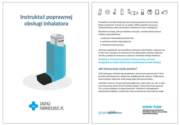 Ilustracja pokazuje inhalator, kluczowy element w leczeniu astmy. Dowiedz się, jak działa inhalator i jak go poprawnie używać, by terapia była skuteczna.